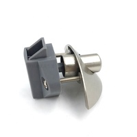 Loquet à bouton demi-lune moderne en acier, nickel brossé, sans clé, dissimulé, pour meubles, armoires et tiroirs de camping-car et caravane