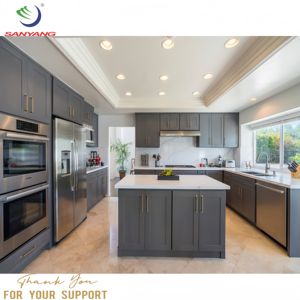 Ensemble d'armoires de cuisine RTA armoires de rangement design moderne vente en gros gris <span class=keywords><strong>graphite</strong></span> armoires de cuisine de luxe avec îlot - Product Image 1