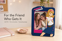 Cadre photo en PVC souple personnalisé en gros, cadre photo en caoutchouc 3D gaufré OEM, cadeau idéal pour les meilleures amies adolescentes