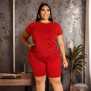 Ultime tendenze abbigliamento taglie forti cotone 2 pezzi Set estate due pezzi abiti da donna - Product Image 2