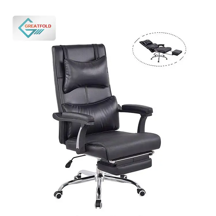 Leather Luxury Comfortable High Back Executive Manager Chair Office Chair Reclining CEO Boss Office Chair With Footrest