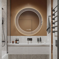 Miroir de salle de bain intelligent Senda Laser avec éclairage LED, certifié pour usage commercial, hôtels, application murale cosmétique, transfrontalier