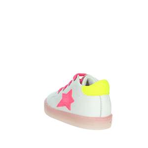 Sneakers da Ragazza Falcotto Bianche con Design a Stelle Fucsia, Scarpe Trendy in Tela - Product Image 2