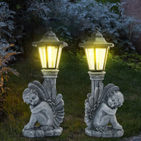 Aangepaste zonnelamp dier Hooglandkoe zonnelicht buiten tuin ornamenten voor binnenplaats decoratie hars ambachten voor tuinieren