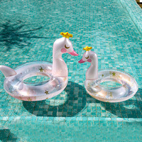 Nouvelles bouées gonflables en PVC double couche pour bébés, anneaux de natation, anneaux en cristal, bouées de flottaison sous les aisselles, fournitures aquatiques, en stock pour fabricants OEM