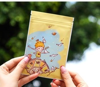 Sacs refermables à fond plat avec fermeture éclair, motifs de dessins animés, pochettes de rangement mignonnes pour accessoires, emballage d'échantillons, scellage de collations et de denrées alimentaires