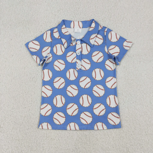 Ropa de Verano para Niños Pequeños al por Mayor, Camisetas Polo con Estampado de Béisbol, Manga Corta, Cuello Solapa, Boutique - Product Image 4