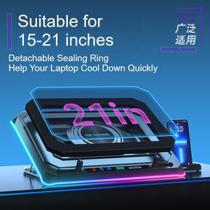Support de <span class=keywords><strong>refroidissement</strong></span> pour ordinateur <span class=keywords><strong>portable</strong></span> A8 avec lumières RVB, turbo boost, anti-poussière, pression d'air, hub USB, <span class=keywords><strong>station</strong></span> d'accueil pour ordinateur <span class=keywords><strong>portable</strong></span> de jeu - Product Image 2