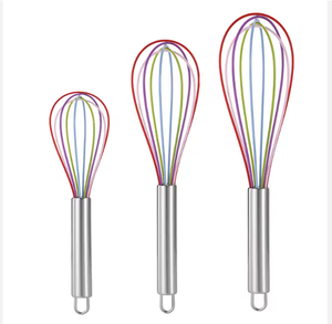 New Stainless Steel Manual Mixer - Multi-color Silicone Kitchen Egg Beater Silikon-<strong>Sahne</strong>-butterfly-Eierbesen - Product Image 5