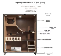 Villa de luxe moderne pour chat, nid fermé en verre trempé, modèle Malacca en bois massif, maison universelle pour chat et chien