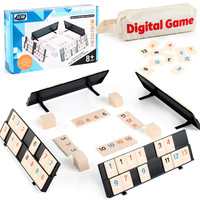 Rummikub Brettspiel, Israelisches Mahjong, Zahlenstein-Spiel, Faltbares Plastikspielzeug für Eltern und Kinder, Lehrreiches Denkspiel