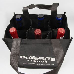 Durable Eco Friendly Custom Logo 2 Wine Custom Promotion <b>Gift</b> Bag Reusable Non Woven Wine Bags 6 Bottle Wine Tote Bag - Product Image 2