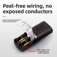 Bloc de jonction rapide D2 en cuivre 8A, connecteur LED sans fil et sans soudure, type interchangeable 2P double fil
