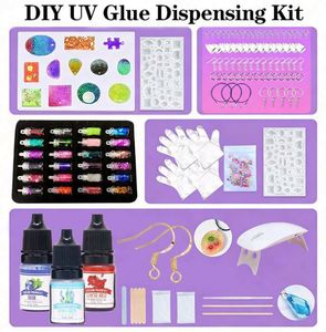 TOYSRUNNER Handmade UV <b>Resin</b> Kit Jewelry Hard Crystal <b>Clear</b> Epoxy Fast Curing Silicone Molds Pendants Earrings Keychains Glitter - Product Image 6