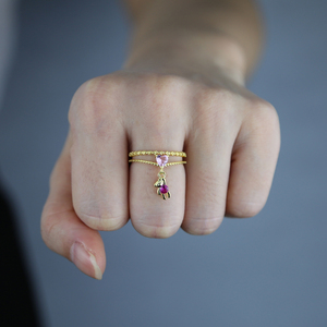 Anillo de corazón de oso <span class=keywords><strong>para</strong></span> mujer, set de anillo original de oso, regalo <span class=keywords><strong>para</strong></span> pareja, venta al por mayor de fábrica - Product Image 5