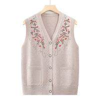 Mama tricot printemps et automne gilet chaud grand-mère pull maillot de corps cardigan décontracté femmes épaules hauts sans manches