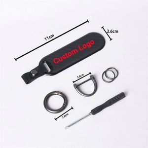 Wholesale Designer Personalized Shield Shape Car Key Ring <b>Rounded</b> Metal Ring Keychain Accessories Carbon Fiber Key Chain Custom - Product Image 1