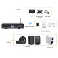 Amplificateur audio stéréo haute puissance CL-300 Pro BT avec WIFI Airplay USB pour la lecture multi-pièces à domicile