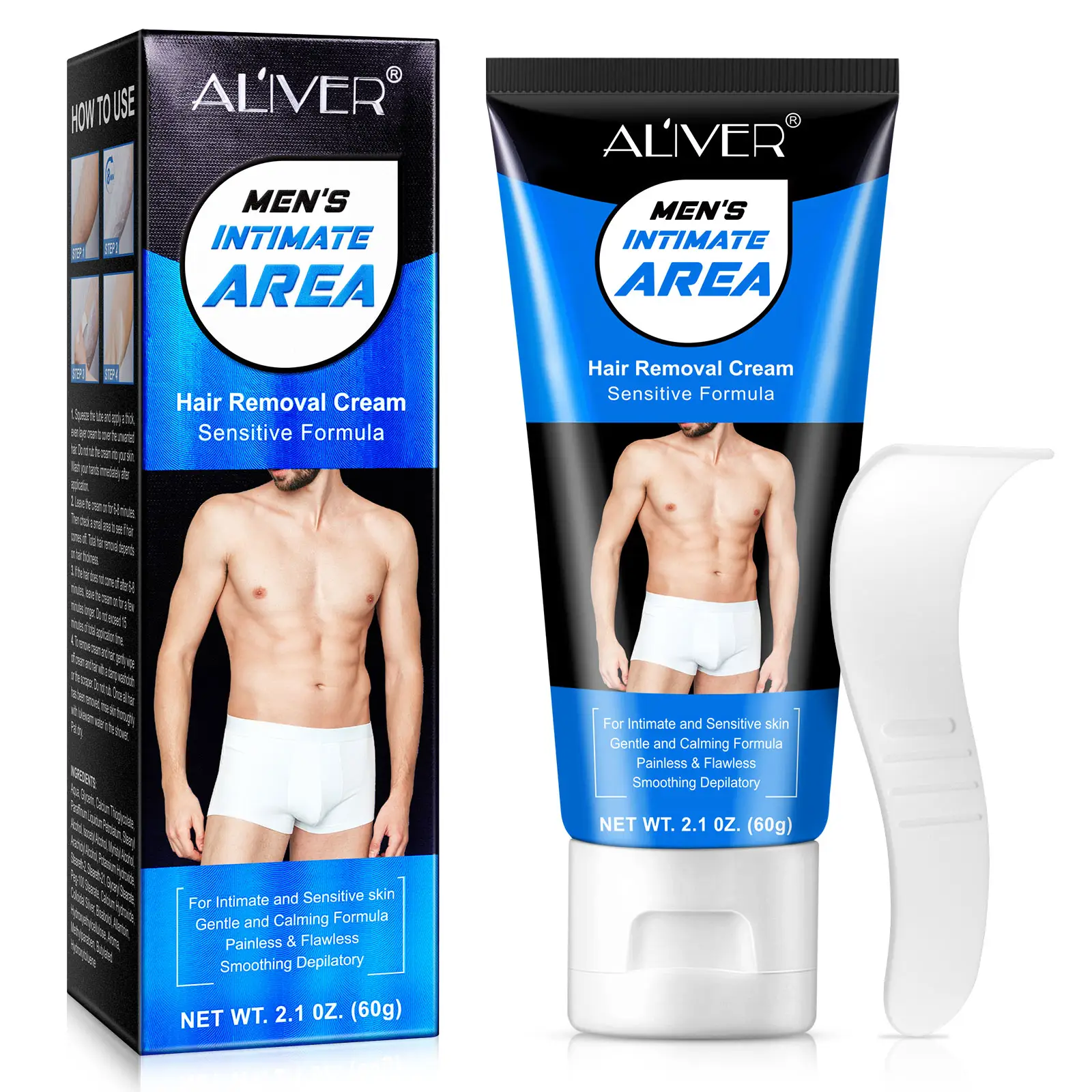 ALIVER Men's Intimate Area Depilatory Armpit Face Depilatory Painless Hair Removal Cream Permanent Hair Removal Cream For Men