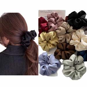 Hot Selling Women & Girls Fashion Satin Elastic <b>Ties</b> Simple Stretch Hair Band in Solid Color Silk Scrunchies for Kids - Product Image 3