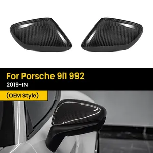 Coques de rétroviseurs extérieurs en fibre de carbone véritable pour Porsche 911 992 2019-IN OLIVER Remplacement direct style OEM - Product Image 3