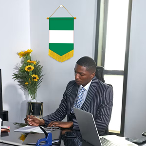 Wholesale Mini Pennant Car Flags Nigeria Wall Decor <b>Small</b> Ornaments Hanging Digital Printing Satin Material - Product Image 3