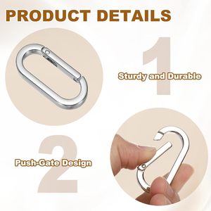 Oval <b>Spring</b> Ring <b>Clips</b> Zinc Alloy Snap Hooks O Ring Purse Hardware Replacement For Backpack Wallet Keys Bag Strap - Product Image 3