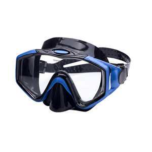 Máscara de buceo de silicona con cristal templado, dos ventanas ajustables para buceo libre, snorkel y deportes acuáticos para adultos - Product Image 1