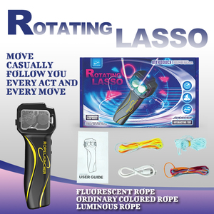 猫和狗的户外运动玩具 LED 发光塑料绳发射器 旋转套索发射器带霓虹蓝绳 - Product Image 6