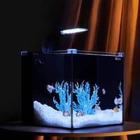 Aquarium transparent ultra-clair de petite taille avec éclairage LED intégré, filtration arrière en acrylique, économe en énergie, vente en gros