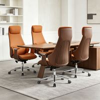 Fauteuil de Direction de Luxe Commercial Standard à Accoudoirs, Haute Dossier, Pivotant, Réglable en Hauteur pour Bureau