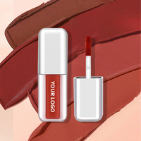Gloss à lèvres 6 couleurs personnalisable avec logo, longue tenue, transparent, brillant, avec couvercle blanc, maquillage pigmenté, vente en gros