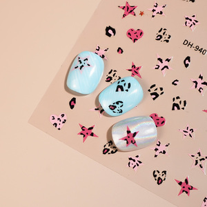 Automne <span class=keywords><strong>hiver</strong></span> léopard étoile coeur ongles autocollants coloré Nail Art décalcomanies auto-adhésif manucure décoration - Product Image 6