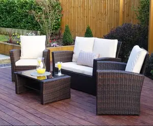 Popular Rattan Pation Garden outdoor Sofa Set for 4 Person