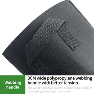 ถุงปลูกต้นไม้ผ้านอนวูฟเวนสีดำ5แกลลอนนำกลับมาใช้ใหม่ได้ย่อยสลายได้ทางชีวภาพ - Product Image 3