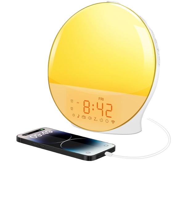 Factory Simulation Stainless Steel Portable Touch Control Food Grade Custom Color Sleep Aid Wake Light Sunrise Alarm Clock for