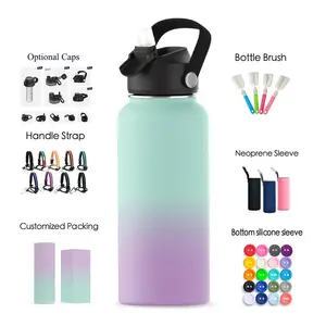 32oz National Parks Bucket List Travel Water Bottle With Waterproof Stickers Insulated Vacuum Sealed Stainless Steel