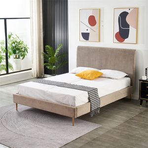 Meubles de chambre à coucher de style européen moderne, lit double <span class=keywords><strong>king</strong></span> queen size, cadre de lit rembourré en tissu velours - Product Image 1