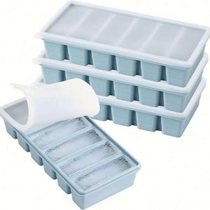 Grand moule à glaçons cube rose en silicone avec couvercle, bac à glaçons longs à 6 compartiments, réutilisable, facile à démouler, capacité 600 ml - Product Image 1