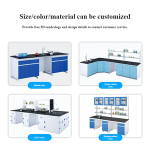 Edelstahl-Labortisch, Ganzstahl-Labortisch, Belüfteter Labor-Testtisch, Zentraler Geräte-Arbeitstisch - Product Image 3