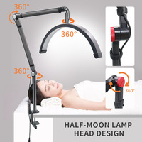 Lampe de bureau à clipser ultra-fine en forme de U de 16 pouces avec éclairage LED demi-lune pour le nail art, les tatouages des sourcils et les extensions de cils