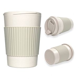 Gobelet de voyage en bambou personnalisé de 12 oz/350 ml avec couvercle à boucle, écologique, réutilisable, anti-fuite, mug à café, cadeaux promotionnels - Product Image 2
