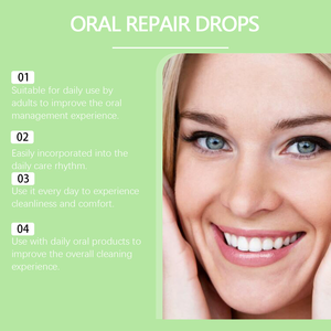 Gotas de reparación bucal Cuidado de hierbas Las encías iluminan los dientes de larga duración Refresca el aliento Eliminación de problemas de halitosis Enjuague bucal oral - Product Image 6