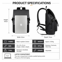 Sac à dos pour ordinateur portable à rabat, imperméable, décontracté, pour hommes, pour ordinateur portable de 15,6 pouces, vente chaude