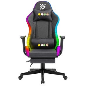 Silla de Juego Ergonómica de Oficina Ejecutiva de Cuero Sintético con Reposapiés, Silla de Juego RGB con Cojín Grueso Popular de <span class=keywords><strong>Bosnia</strong></span> - Product Image 3
