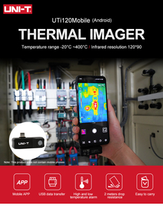 UTi120 กล้องถ่ายภาพอินฟราเรดแบบพกพา 10800 พิกเซลสำหรับโทรศัพท์แอนดรอยด์ประเภท-C พร้อมการบันทึกวิดีโอเครื่องถ่ายภาพความร้อนแบบเทอร์โมกราฟิก UT - Product Image 3