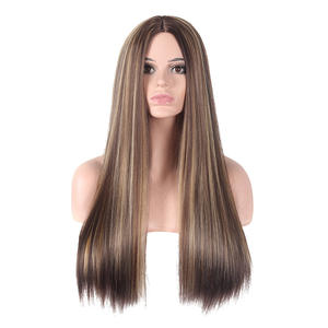 Nueva Peluca Europea Americana para Mujer, Cabello Largo Liso Degradado Marrón-Blonde, con Red de Rosas, de Una Sola Pieza, Permite Permanente, Cabello Humano - Product Image 4