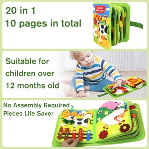 Tavola delle Attività Montessori 20 in 1, <span class=keywords><strong>Libro</strong></span> Sensoriale in Feltro <span class=keywords><strong>per</strong></span> Bambini 1-3 Anni, Giocattoli Educativi <span class=keywords><strong>per</strong></span> <span class=keywords><strong>Ragazzi</strong></span> e Ragazze - Product Image 2