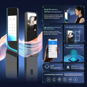 Tuya מנעול חכם סופר גדול מסך פנים זיהוי חתול דיגיטלי דלת עבור זכוכית פלדה תומך התאמה אישית ענן wifi - Product Image 3