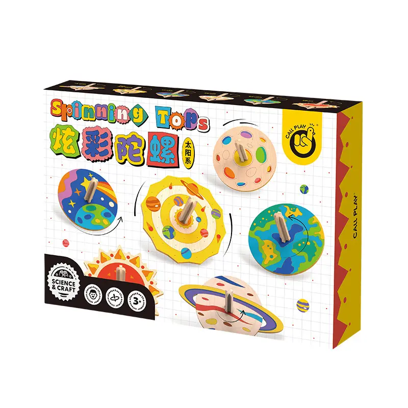 Novedad colorido giroscopio de madera juguete hecho a mano DIY Spinning Tops educación juguete Graffiti Gyro Fidget juguete Kit para niños